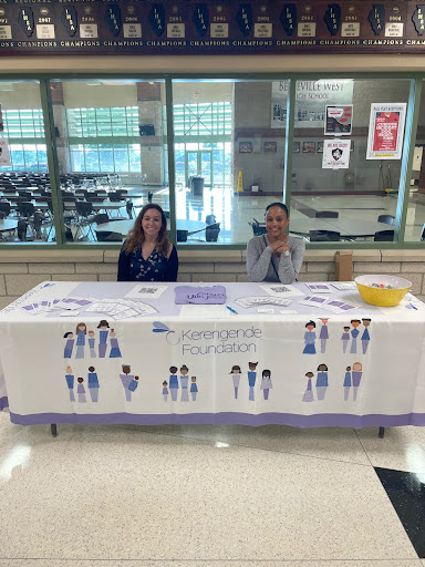 Hannah Rosenthal, Kerengende Foundation Community Educator, and Amber Clayborne, Kerengende Foundation Founder, table at high schools in Belleville, IL.