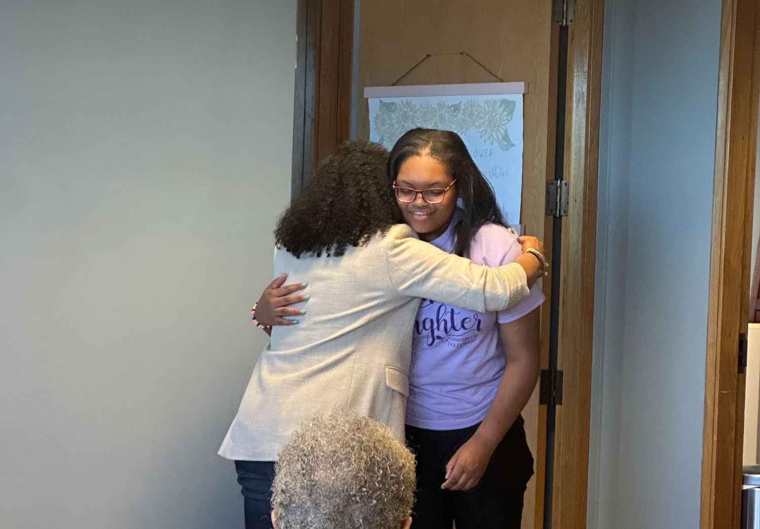 two women hugging