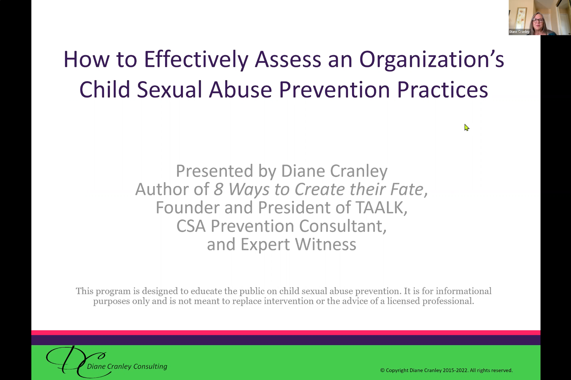 Kerengende | how to effectively assess and organization's child sexual abuse prevention practices | Diane Cranley